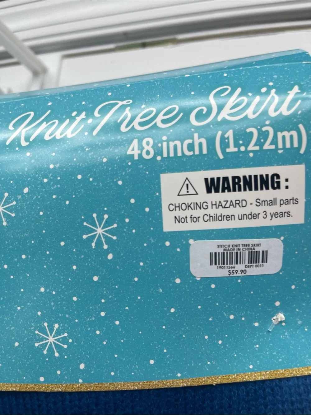 Disney Blue and Purple Stitch Knit Tree Skirt